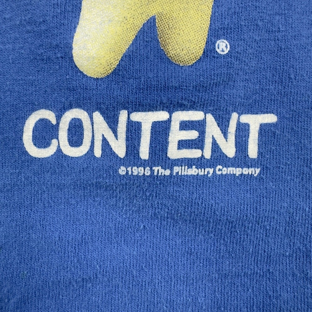 Vtg 1996 Pillsbury Doughboy Graphic T Shirt Size XS/S Blue Made‎ USA Food Promo - Picture 3 of 10
